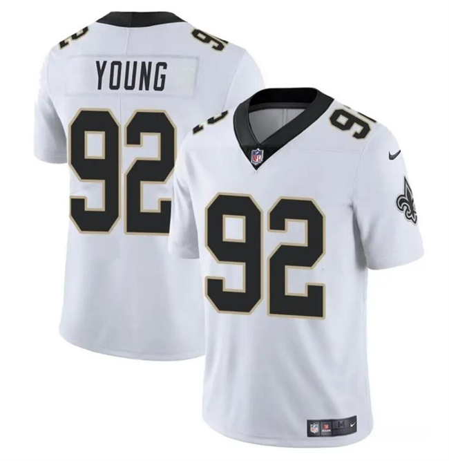 Men's New Orleans Saints #92 Chase Young White Vapor Limited Stitched Football Jersey